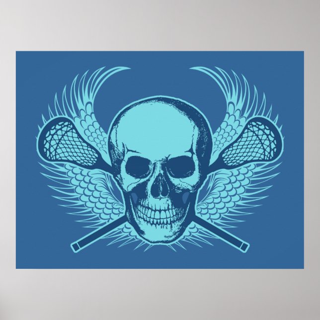 Lacrosse Skull Poster (Vorne)