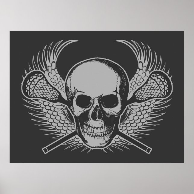Lacrosse Skull Poster (Vorne)