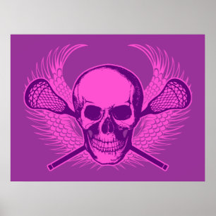Lacrosse Skull Poster