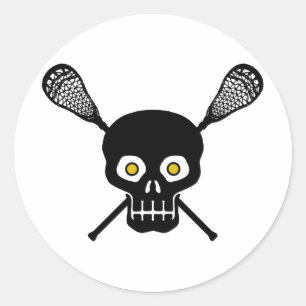 Lacrosse Skull Runder Aufkleber