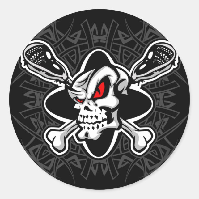Lacrosse Skull Stickers (Vorderseite)