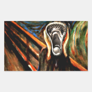 Lacrosse Spaß Rechteckiger Aufkleber