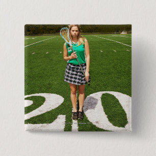 Lacrosse-Spieler (16-18) in der Schule Button