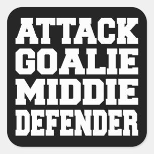 Lacrosse-Spieler bringt Aufkleber in Position