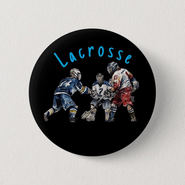 Lacrosse-Spieler  Button (Vorderseite)