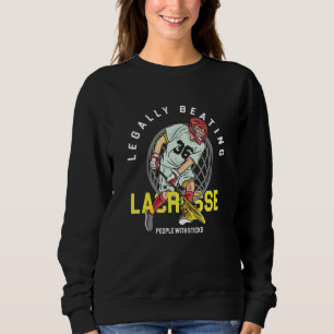 Lacrosse-Spieler, der Menschen legal mit Stöcken s Sweatshirt