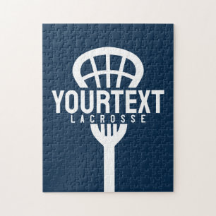 Lacrosse-Spieler INDIVIDUELLER TEXT Team Mesh Spor Puzzle