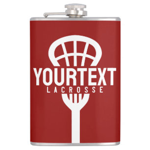 Lacrosse-Spieler INDIVIDUELLER TEXT Team-Netz-Spor Flachmann