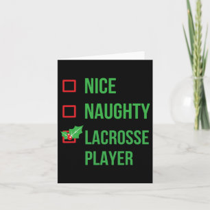 Lacrosse-Spieler lustiges Schlafanzug-Weihnachtsge Karte