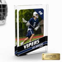 Lacrosse-Spieler Personalisiert Kräftig Blau Weiß