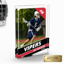 Lacrosse-Spieler Personalisiert Kräftig Rot Weiß