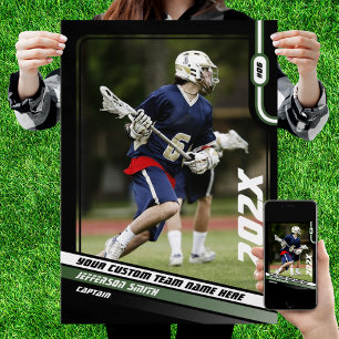 Lacrosse-Spieler-Personalisiertes Geschenk in Grün Poster