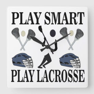 Lacrosse-Spieler Sport Quadratische Wanduhr
