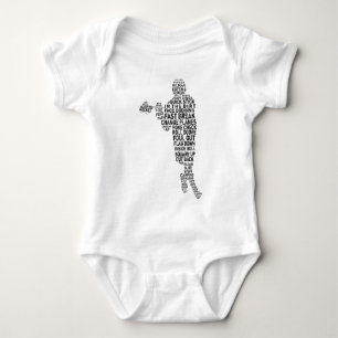 Lacrosse-Spieler-Typografie-T - Shirt