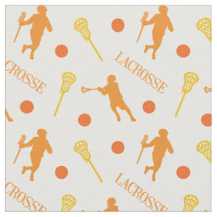 Lacrosse-Spielermuster für Orange und Gelb Stoff