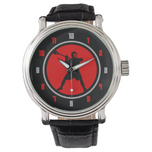 Lacrosse-Spieleruhr - Rot/Schwarzes Armbanduhr
