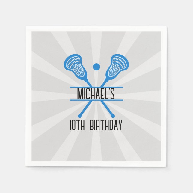 Lacrosse-Sport-Geburtstag Serviette (Vorderseite)