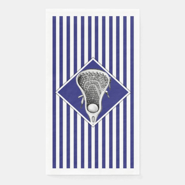 Lacrosse Sports Blue Napkins Serviette (Vorderseite)