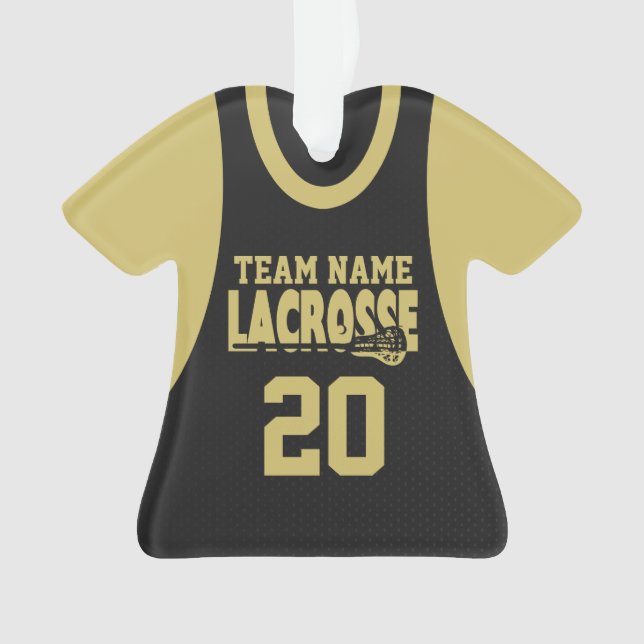 Lacrosse Sports Jersey Black Ornament (Vorderseite)