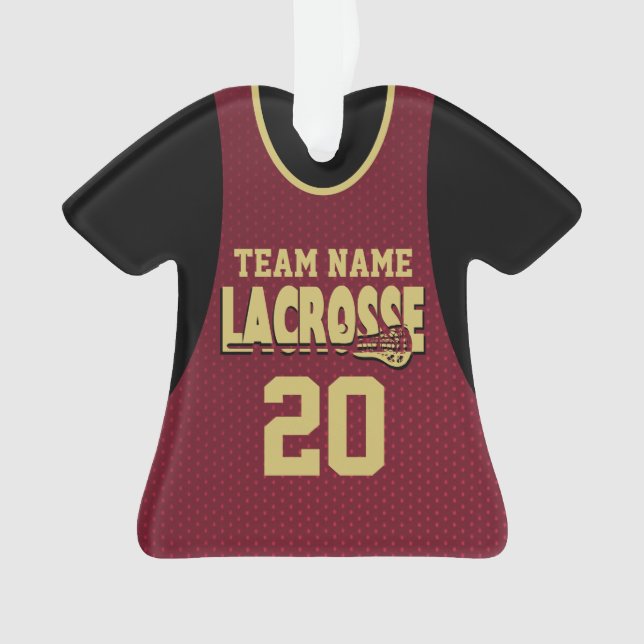 Lacrosse Sports Jersey Maroon mit Foto Ornament (Vorderseite)