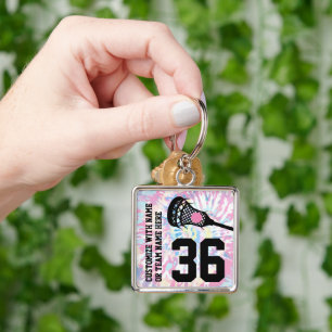 Lacrosse Sports Jersey Nummer Team Name Girl Schlüsselanhänger