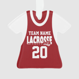 Lacrosse Sports Jersey Red mit Foto Ornament