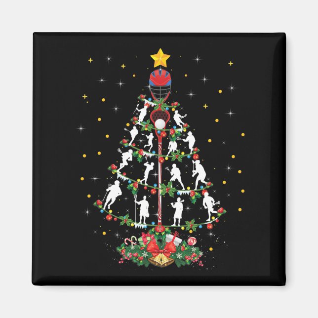 Lacrosse Sports Lover Xmas Weihnachtsmannmütze Lac Magnet (Vorne)