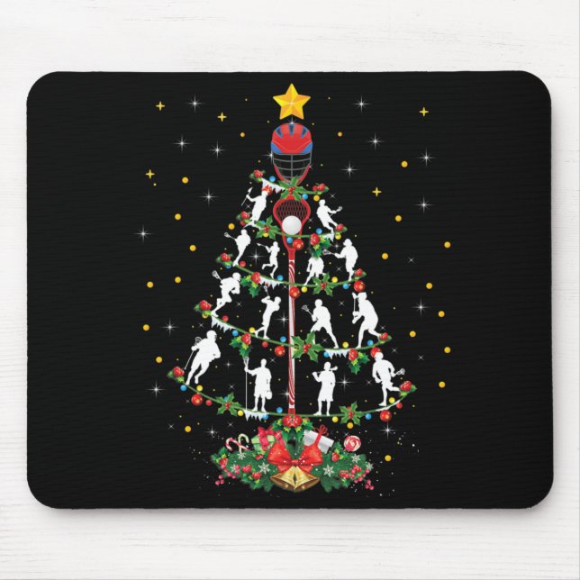 Lacrosse Sports Lover Xmas Weihnachtsmannmütze Lac Mousepad (Vorne)