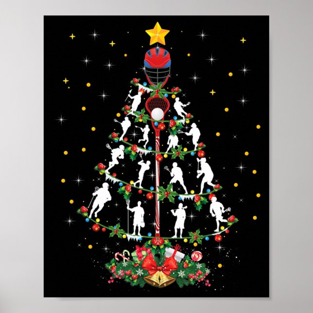 Lacrosse Sports Lover Xmas Weihnachtsmannmütze Lac Poster (Vorne)