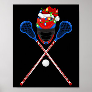 Lacrosse Sports Lover Xmas Weihnachtsmannmütze Lac Poster