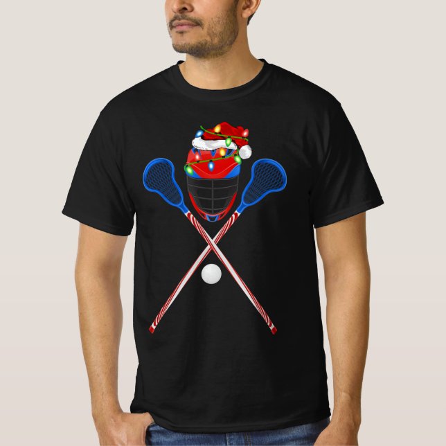 Lacrosse Sports Lover Xmas Weihnachtsmannmütze Lac T-Shirt (Vorderseite)
