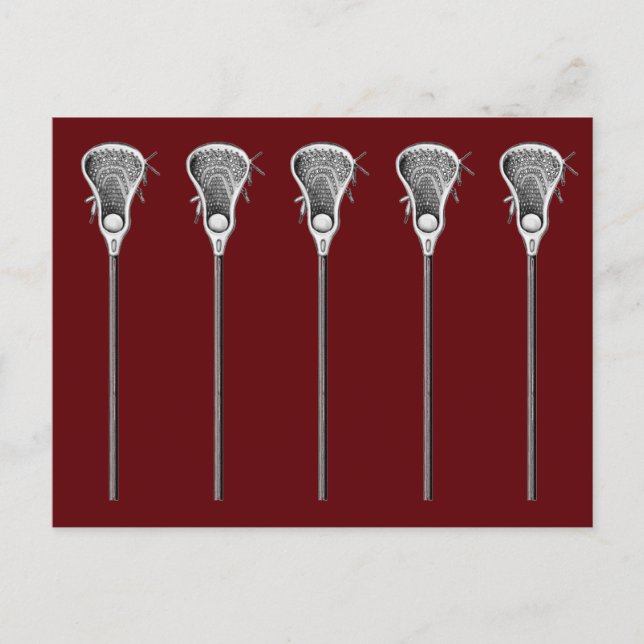 Lacrosse Sports Maroon Postcard Postkarte (Vorderseite)