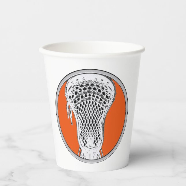 Lacrosse Sports Orange Pappbecher (Vorderseite)