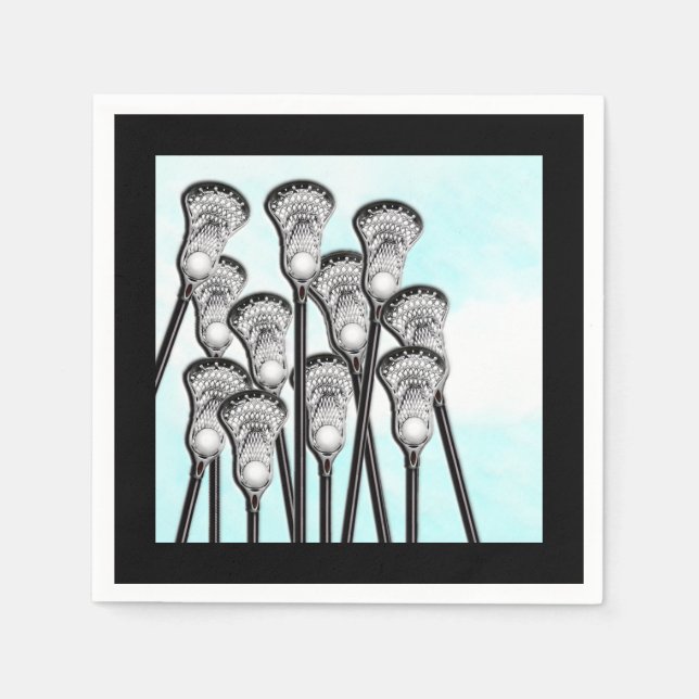 Lacrosse Sports Party Serviette (Vorderseite)