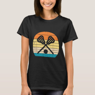 Lacrosse Stick Ball Sunset Retro Lax Spieler Männe T-Shirt