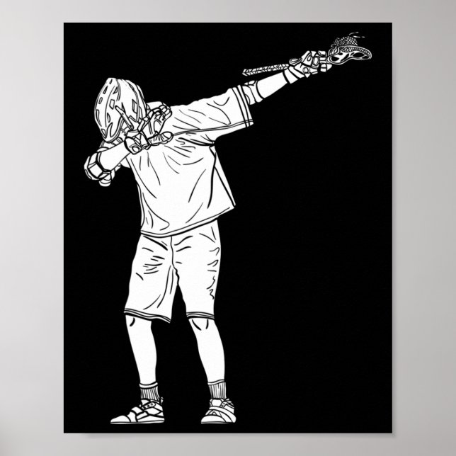 Lacrosse Stick Boy Dabbing Jugend Dab Tanz Poster (Vorne)