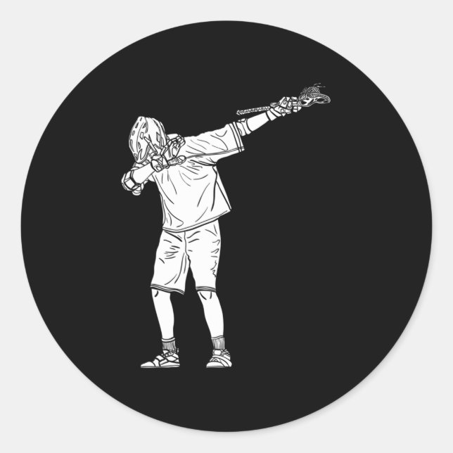 Lacrosse Stick Boy Dabbing Jugend Dab Tanz Runder Aufkleber (Vorderseite)