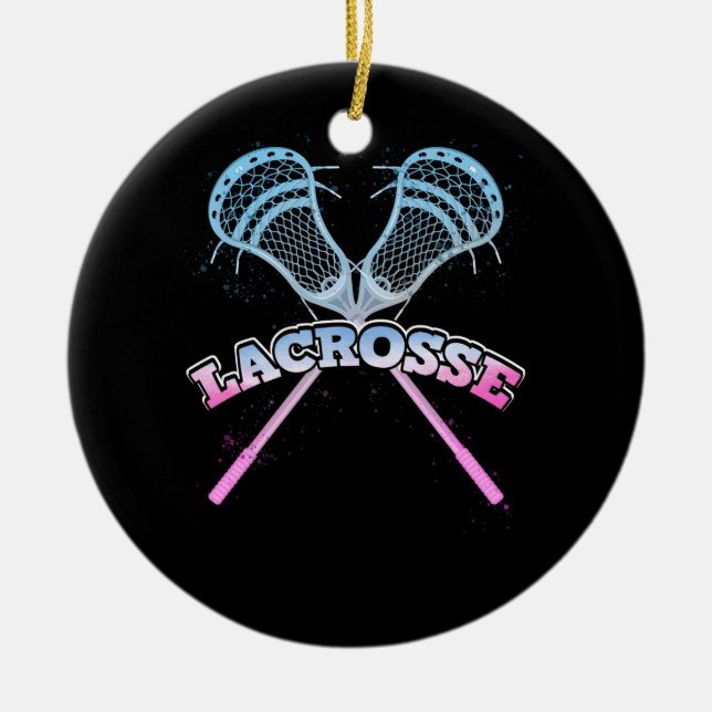 Lacrosse Stick für Lacrosse Spieler Sport Lax Orna Keramik Ornament (Vorne)