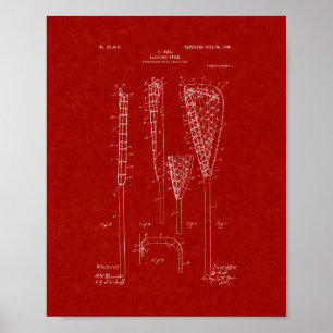 Lacrosse-stick-Patent - Burgund Red Poster