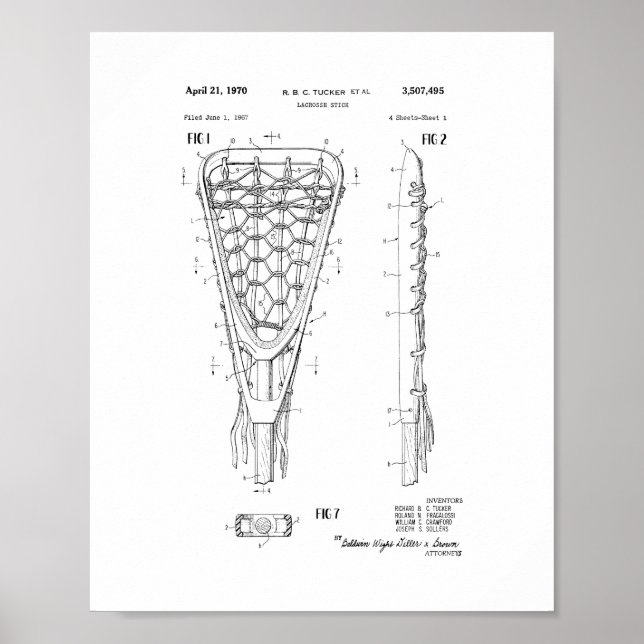 Lacrosse Stick Patent Poster (Vorne)