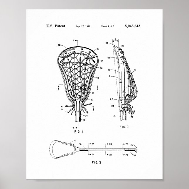 Lacrosse Stick Patent Poster (Vorne)