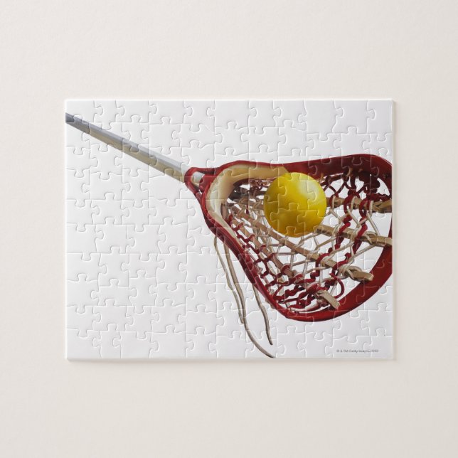 Lacrosse stick und Kugel Puzzle (Horizontal)