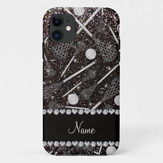 Lacrosse-Sticks aus individuelle Name, schwarzer G Case-Mate iPhone Hülle