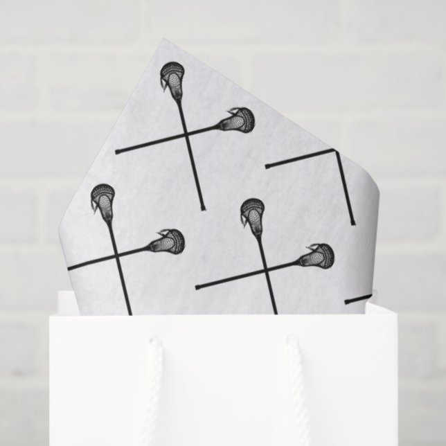 Lacrosse Sticks Balls Sport Schwarz-weiße Geschenk Seidenpapier (Geschenktüte)
