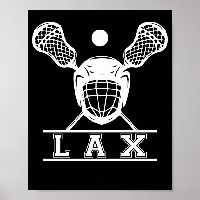 Lacrosse Sticks Emblem für LAX Spieler Poster (Vorne)