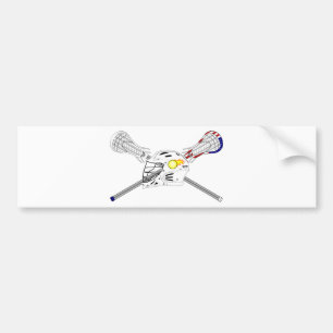 Lacrosse Sticks mit Helm Autoaufkleber