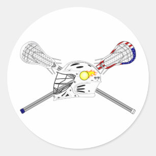 Lacrosse Sticks mit Helm Runder Aufkleber