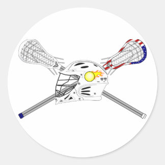 Lacrosse Sticks mit Helm Runder Aufkleber