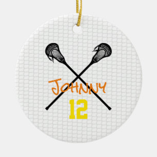 Lacrosse Sticks Netzname Nummer Sportler Keramik Ornament