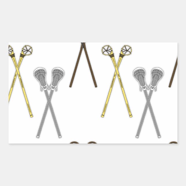 Lacrosse Sticks Rechteckiger Aufkleber (Vorderseite)